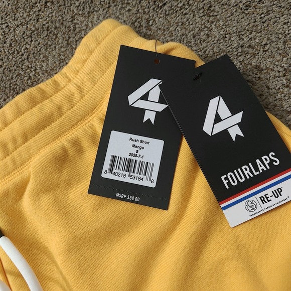 FOURLAPS Rush Short Women's Athleisure Mango Shorts Drawstring Pockets Size S - Picture 3 of 12